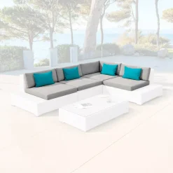 Federe per cuscini di ricambio per salotto da giardino 5 posti Palma Grigio