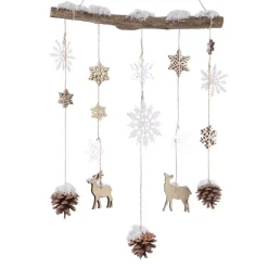 Fiocchi di Natale da appendenre legno (75 cm) Fiocchi Naturale