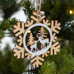 Fiocco di neve di Natale Renne in famigli Naturale