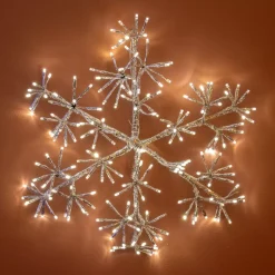 Fiocco di neve luminosio 192 LED (H48 cm) Flash Bianco caldo
