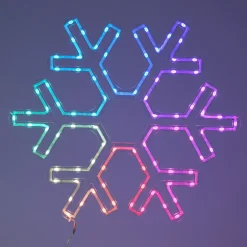 Fiocco di neve luminoso al neon 96 LED H43 cm Multicolore