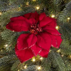 Fiore decorativo con pinza Bella Rosso