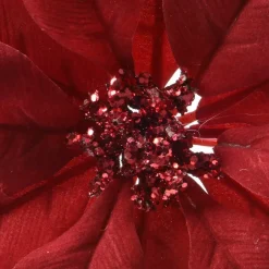 Fiore decorativo con pinza Bella Rosso
