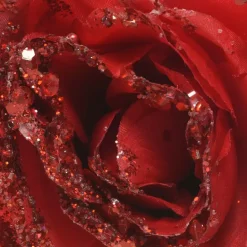 Fiore decorativo con pinza paillete Rosso