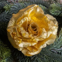 Fiore decorativo con pinza Rosace Oro