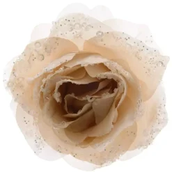 Fiore decorativo con pinza Rosace Perla
