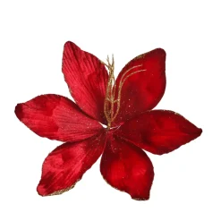 Fiore decorativo in poliestere (D23 cm) Amaryllis in velluto Rosso