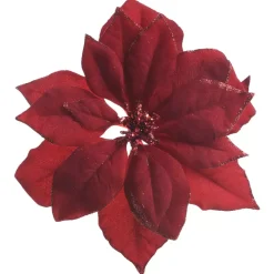 Fiore di Natale di tessuto a clips Rosso