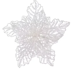 Fiore di Natale paillette a clips Bianco