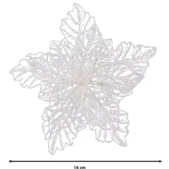 Fiore di Natale paillette a clips Bianco