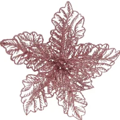 Fiore di Natale paillette a clips Rosa cipria
