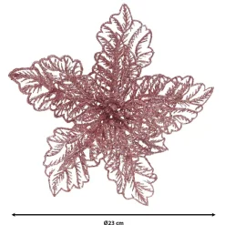 Fiore di Natale paillette a clips Rosa cipria