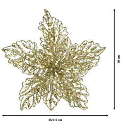 Fiore di Natale paillettes a clips Oro
