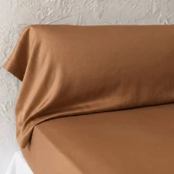 Fodera cuscino a rotolo lyocell Tencelâ„¢ lavato (27 x 185 cm) Olivia Camel