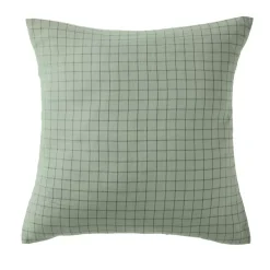 Fodera cuscino quadrata in garza di cotone (60 x 60 cm) Gaïa Mix Verde eucalipto