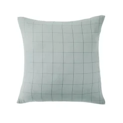 Fodera cuscino quadrata in garza di cotone (60 x 60 cm) Gaïa Match Verde eucalipto