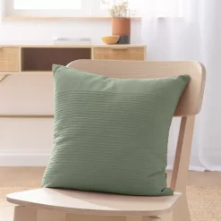 Fodera cuscino quadrato cotone (40 x 40 cm) Léa Verde rosmarino