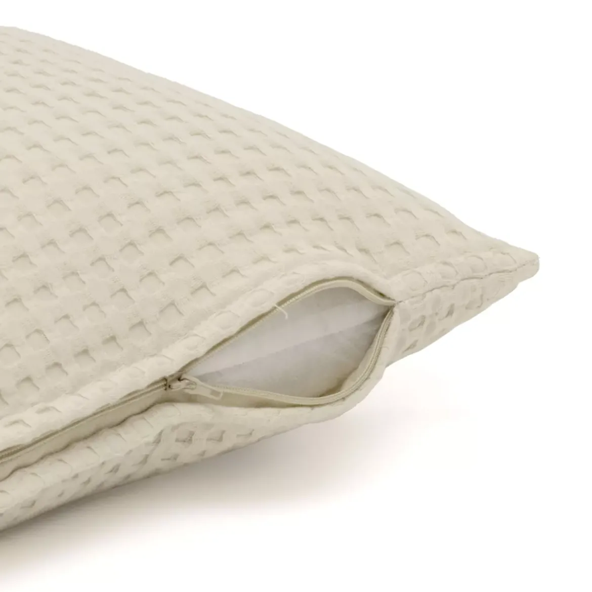 Fodera cuscino rettangolare cotone nido d'ape (30 x 50 cm) Maya Beige pampa