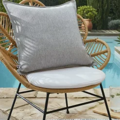 Fodera per cuscino da esterno quadrata (60 x 60 cm) Naia Grigio agata