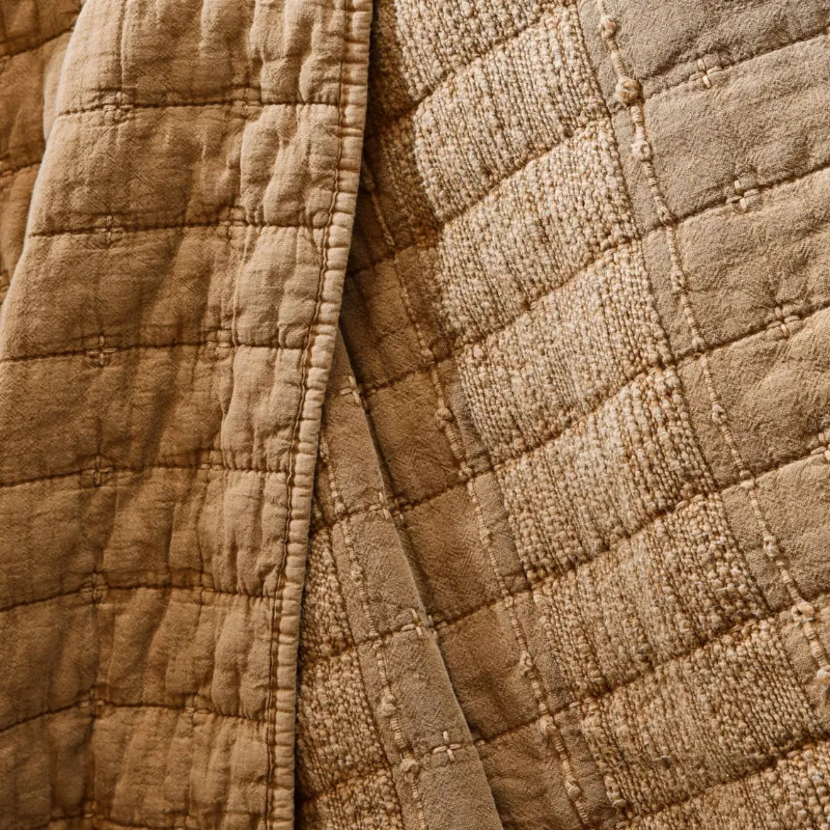 Fodera per cuscino quadrata in cotone (60 x 60 cm) Lena Camel