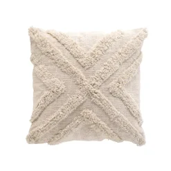 Fodera per cuscino quadrata cotone tuftato (40 x 40 cm) Sheny Beige