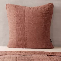 Fodera per cuscino quadrata in cotone (60 x 60 cm) Lena Terracotta