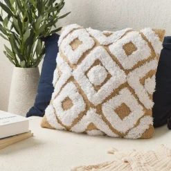 Fodera per cuscino quadrata juta (40 x 40 cm) Damia Beige