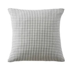 Fodera per cuscino quadrata in doppia garza di cotone (60 x 60 cm) Gaïa vichy Verde rosmarino