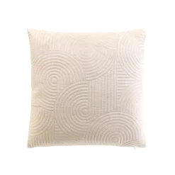 Fodera per cuscino quadrata velluto (40 x 40 cm) Circles Ecru