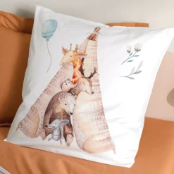 Fodera per cuscino quadrata per bambini in percalle di cotone (65 x 65 cm) Tipi Multicolore
