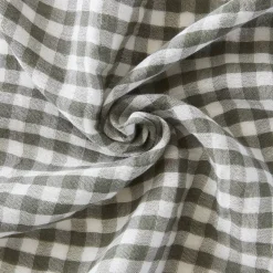 Fodera per cuscino rettangolare in doppia garza di cotone (50 x 70 cm) Gaïa vichy Verde rosmarino