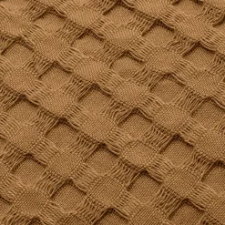 Fodera cuscino quadrata cotone nido d'ape (40 x 40 cm) Maya Camel