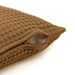 Fodera cuscino rettangolare cotone nido d'ape (30 x 50 cm) Maya Camel