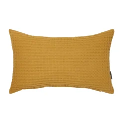 Fodera cuscino rettangolare cotone nido d'ape (30 x 50 cm) Maya Giallo zafferano