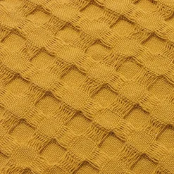 Fodera cuscino rettangolare cotone nido d'ape (30 x 50 cm) Maya Giallo zafferano