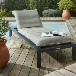 Fodera per cuscino da lettino prendisole (190 x 70 cm) Naia Verde muschio