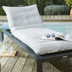 Fodera per cuscino da lettino prendisole (190 x 70 cm) Naia Grigio agata