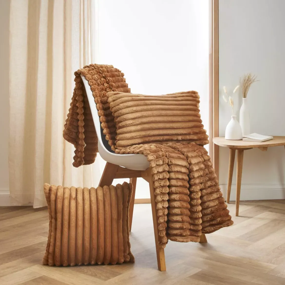 Fodera per cuscino rettangolare flanella (30 x 50 cm) Dune Camel