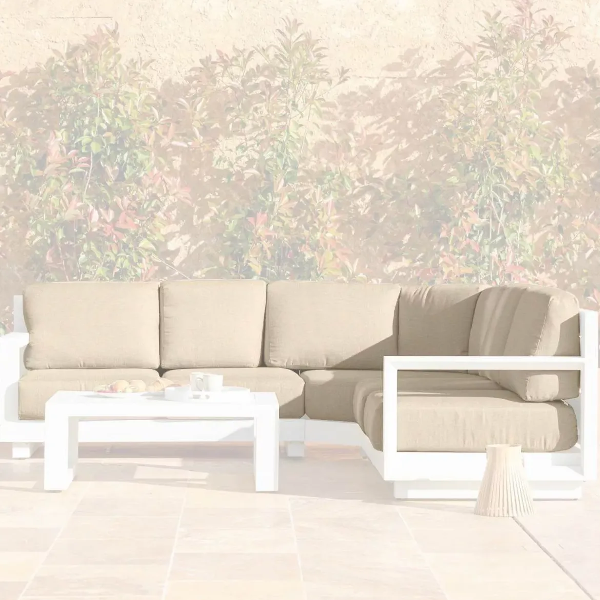 Fodere per cuscini di ricambio per divano da giardino angolare Elba Beige