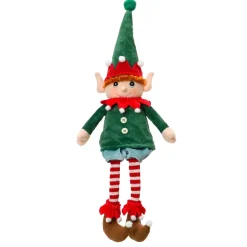 Folletto di Natale con gambe flessibili (H60 cm) Elfo Elio Verde
