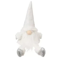Folletto di Natale seduto (H46 cm) Nordico Bianco