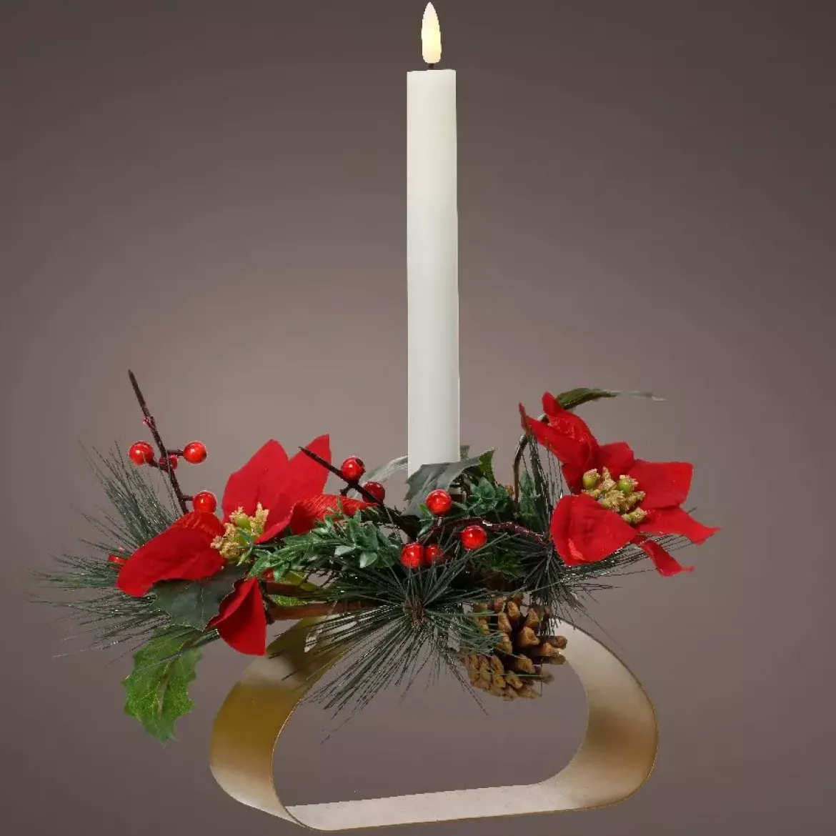 Fotofora con candela LED (12 cm) Natale Bianco caldo