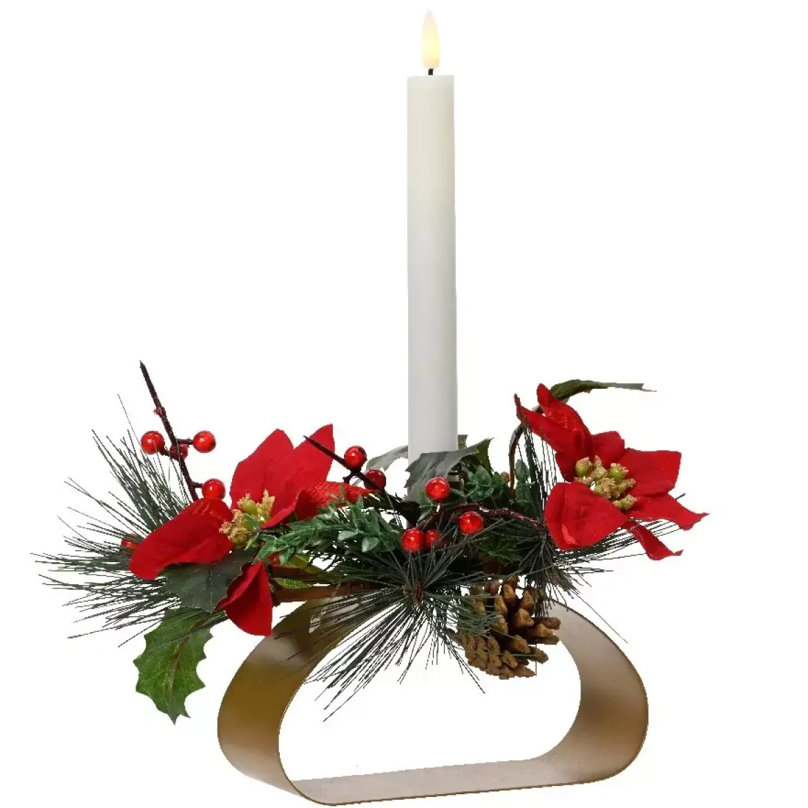 Fotofora con candela LED (12 cm) Natale Bianco caldo