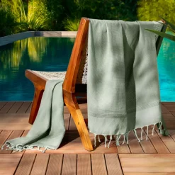 Fouta cotone riciclato (100 x 200 cm) Beach Verde cachi