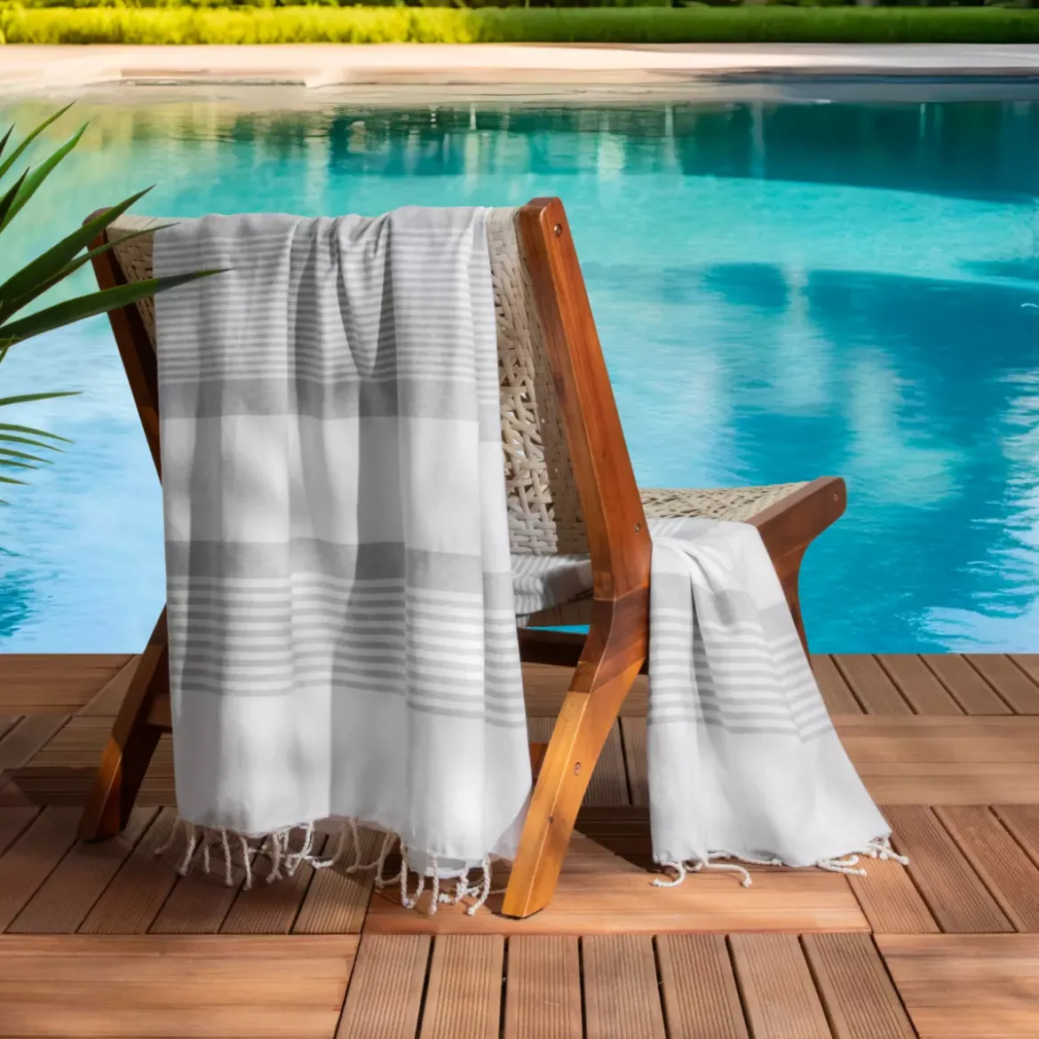 Fouta cotone riciclato (200 x 200 cm) Summer Bianca