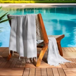 Fouta cotone riciclato (100 x 200 cm) Oceano Grigio