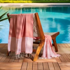 Fouta cotone riciclato (100 x 200 cm) Oceano Corallo