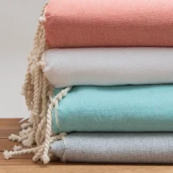 Fouta cotone riciclato (200 x 200 cm) Ecume Blu Turchese