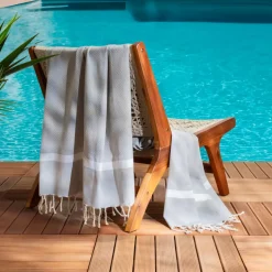 Fouta cotone riciclato (100 x 200 cm) Selma Grigio