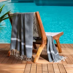 Fouta cotone riciclato (100 x 200 cm) Selma Nero